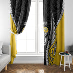 Taranaki 2026 Rugby Custom Window Curtain NZ Maori Silver Fern