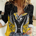 Taranaki 2026 Rugby Custom Women Casual Shirt NZ Maori Silver Fern