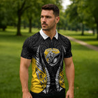 Taranaki 2026 Rugby Custom Zipper Polo Shirt NZ Maori Silver Fern