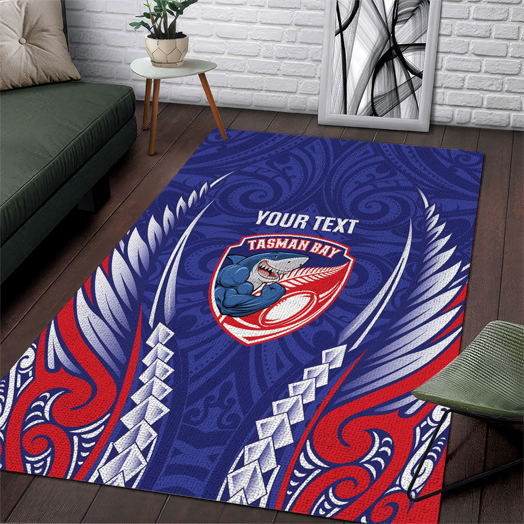 Tasman Bay 2026 Rugby Custom Area Rug NZ Maori Silver Fern