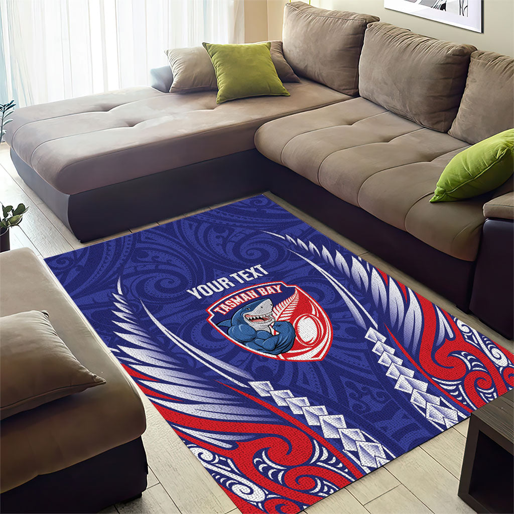 Tasman Bay 2026 Rugby Custom Area Rug NZ Maori Silver Fern