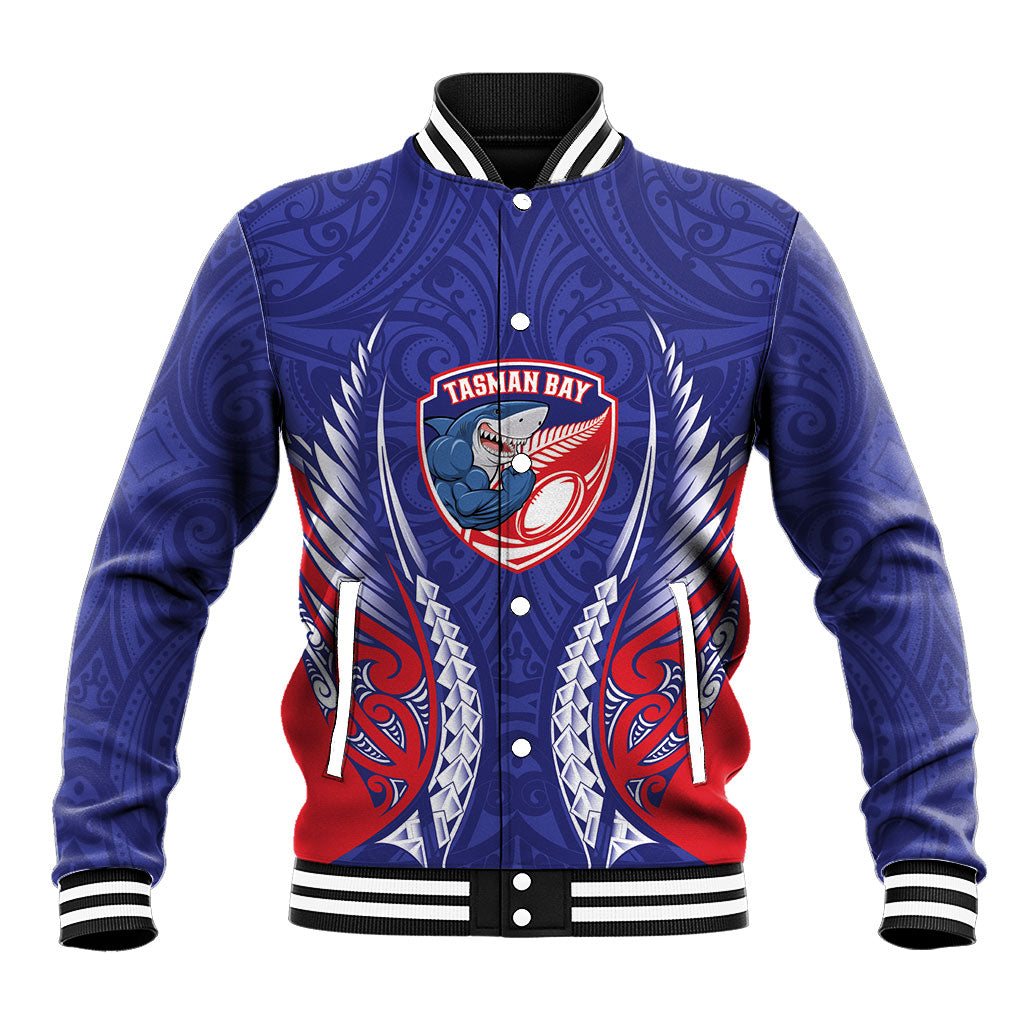 Tasman Bay 2026 Rugby Custom Baseball Jacket NZ Maori Silver Fern