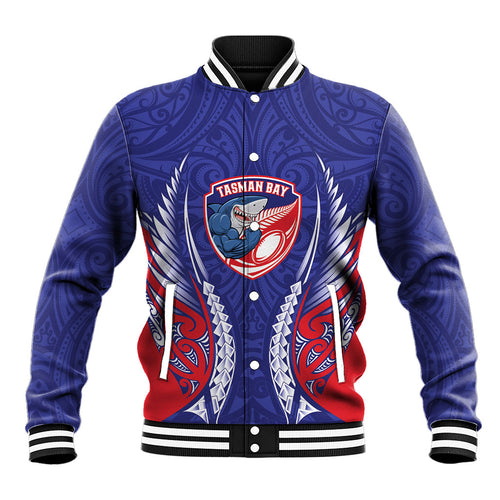 Tasman Bay 2026 Rugby Custom Baseball Jacket NZ Maori Silver Fern