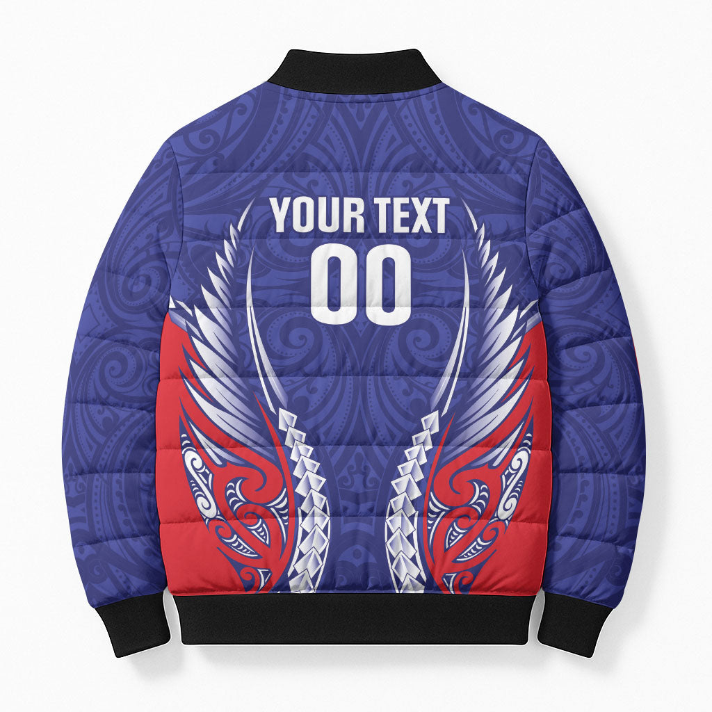 Tasman Bay 2026 Rugby Custom Bomber Puffer Jacket NZ Maori Silver Fern