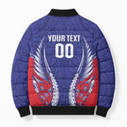 Tasman Bay 2026 Rugby Custom Bomber Puffer Jacket NZ Maori Silver Fern