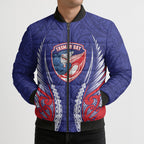 Tasman Bay 2026 Rugby Custom Bomber Puffer Jacket NZ Maori Silver Fern