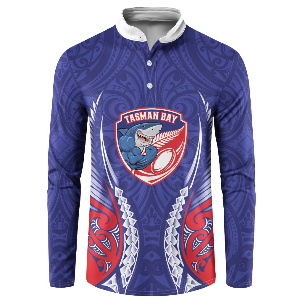 Tasman Bay 2026 Rugby Custom Button Sweatshirt NZ Maori Silver Fern