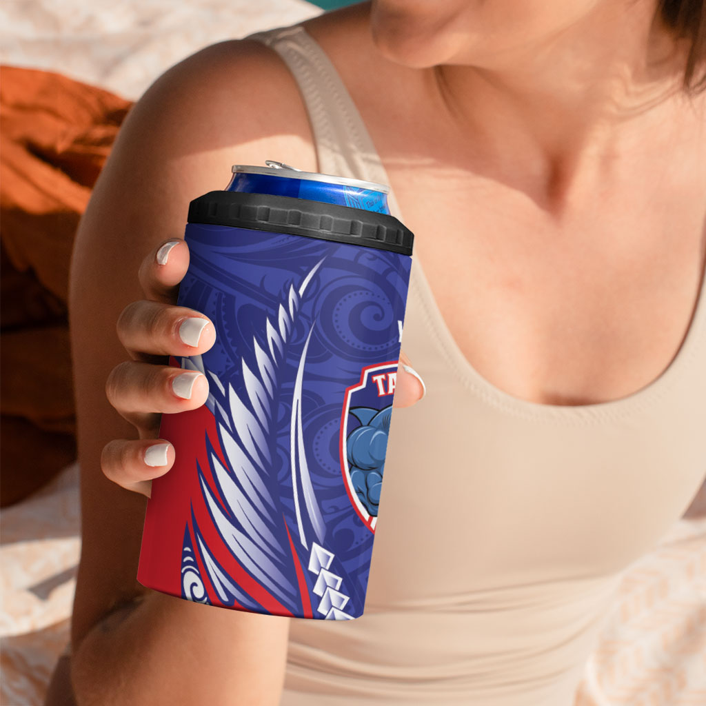 Tasman Bay 2026 Rugby Custom 4 in 1 Can Cooler Tumbler NZ Maori Silver Fern