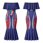 Tasman Bay 2026 Rugby Custom Couples Matching Mermaid Dress and Hawaiian Shirt NZ Maori Silver Fern LT14