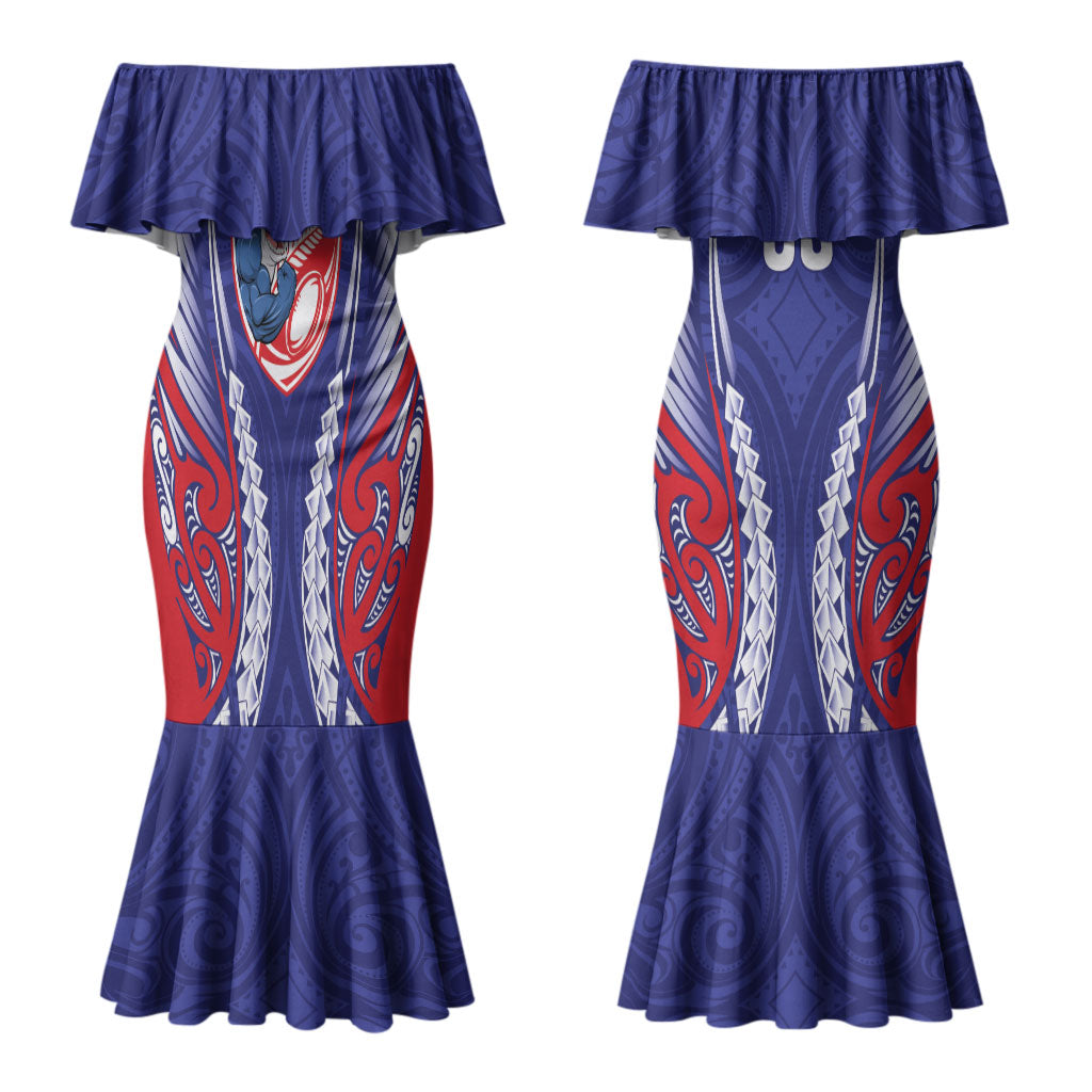 Tasman Bay 2026 Rugby Custom Couples Matching Mermaid Dress and Hawaiian Shirt NZ Maori Silver Fern LT14
