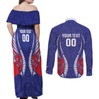 Tasman Bay 2026 Rugby Custom Couples Matching Off Shoulder Maxi Dress and Long Sleeve Button Shirt NZ Maori Silver Fern