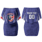 Tasman Bay 2026 Rugby Custom Couples Matching Off Shoulder Short Dress and Long Sleeve Button Shirt NZ Maori Silver Fern LT14