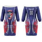 Tasman Bay 2026 Rugby Custom Couples Matching Off The Shoulder Long Sleeve Dress and Hawaiian Shirt NZ Maori Silver Fern LT14