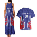 Tasman Bay 2026 Rugby Custom Couples Matching Tank Maxi Dress and Hawaiian Shirt NZ Maori Silver Fern