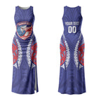 Tasman Bay 2026 Rugby Custom Couples Matching Tank Maxi Dress and Hawaiian Shirt NZ Maori Silver Fern LT14