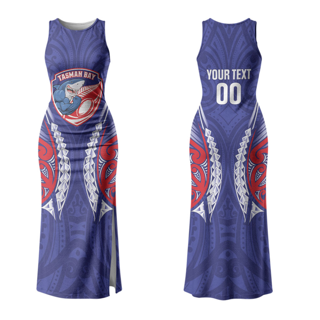 Tasman Bay 2026 Rugby Custom Couples Matching Tank Maxi Dress and Hawaiian Shirt NZ Maori Silver Fern LT14