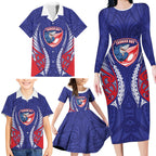 Tasman Bay 2026 Rugby Custom Family Matching Long Sleeve Bodycon Dress and Hawaiian Shirt NZ Maori Silver Fern