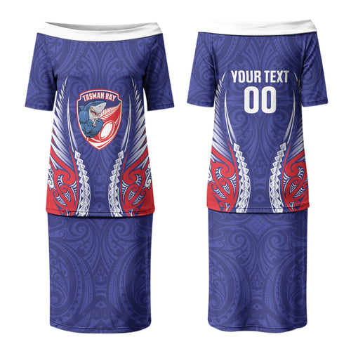 Tasman Bay 2026 Rugby Custom Family Matching Puletasi and Hawaiian Shirt NZ Maori Silver Fern