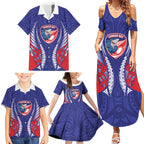 Tasman Bay 2026 Rugby Custom Family Matching Summer Maxi Dress and Hawaiian Shirt NZ Maori Silver Fern