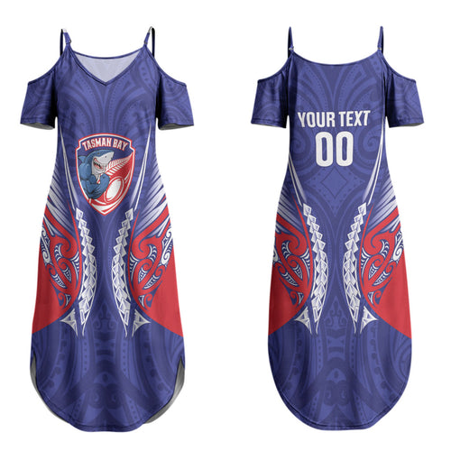 Tasman Bay 2026 Rugby Custom Family Matching Summer Maxi Dress and Hawaiian Shirt NZ Maori Silver Fern