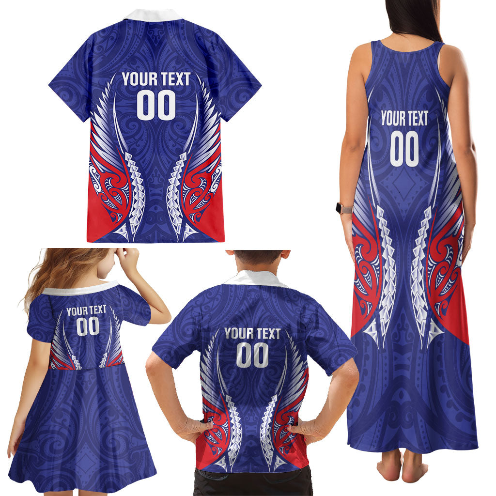 Tasman Bay 2026 Rugby Custom Family Matching Tank Maxi Dress and Hawaiian Shirt NZ Maori Silver Fern