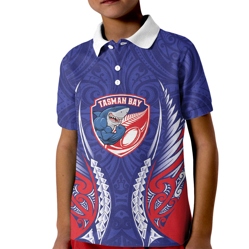 Tasman Bay 2026 Rugby Custom Kid Polo Shirt NZ Maori Silver Fern