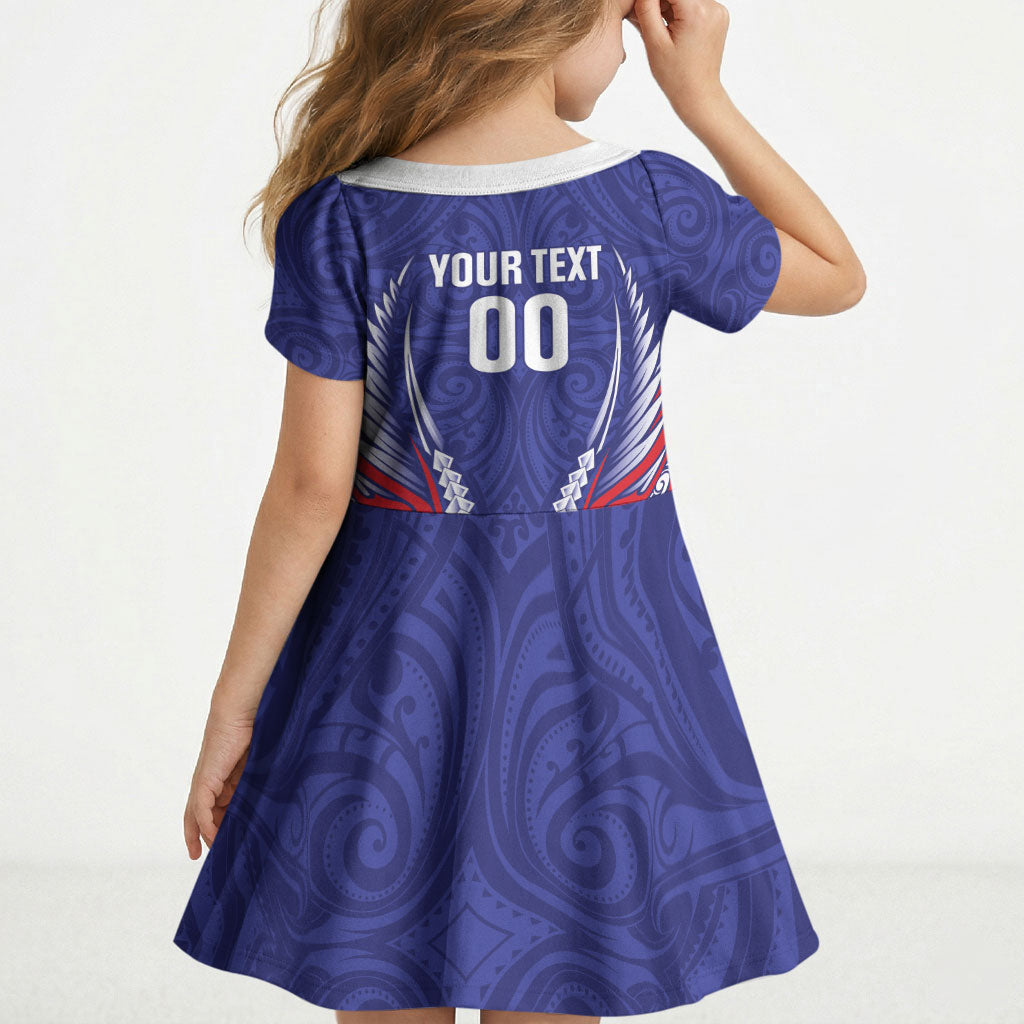 Tasman Bay 2026 Rugby Custom Kid Short Sleeve Dress NZ Maori Silver Fern
