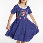 Tasman Bay 2026 Rugby Custom Kid Short Sleeve Dress NZ Maori Silver Fern