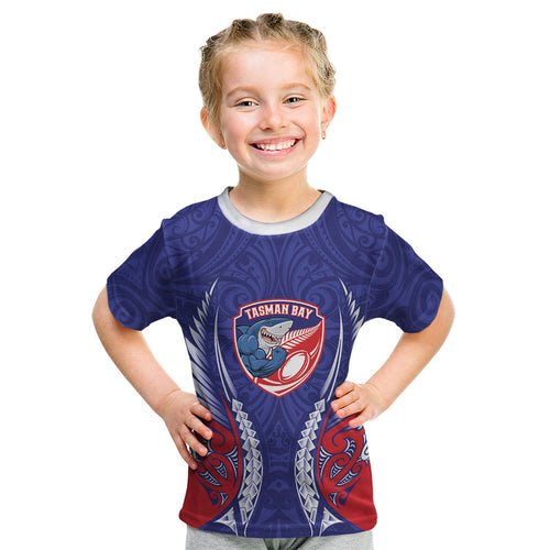 Tasman Bay 2026 Rugby Custom Kid T Shirt NZ Maori Silver Fern