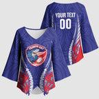 Tasman Bay 2026 Rugby Custom Kimono Sleeve Blouse NZ Maori Silver Fern