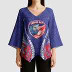 Tasman Bay 2026 Rugby Custom Kimono Sleeve Blouse NZ Maori Silver Fern
