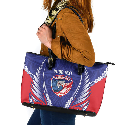 Tasman Bay 2026 Rugby Custom Leather Tote Bag NZ Maori Silver Fern