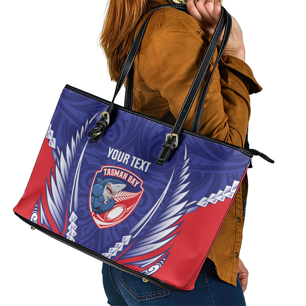 Tasman Bay 2026 Rugby Custom Leather Tote Bag NZ Maori Silver Fern