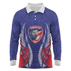 Tasman Bay 2026 Rugby Custom Long Sleeve Polo Shirt NZ Maori Silver Fern