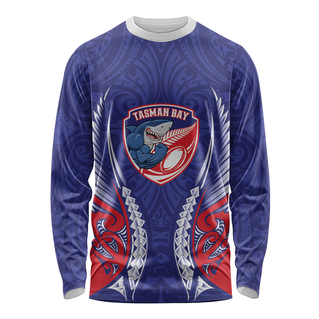 Tasman Bay 2026 Rugby Custom Long Sleeve Shirt NZ Maori Silver Fern