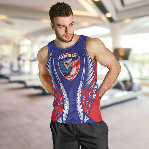 Tasman Bay 2026 Rugby Custom Men Tank Top NZ Maori Silver Fern