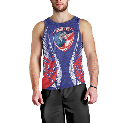 Tasman Bay 2026 Rugby Custom Men Tank Top NZ Maori Silver Fern