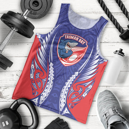 Tasman Bay 2026 Rugby Custom Men Tank Top NZ Maori Silver Fern