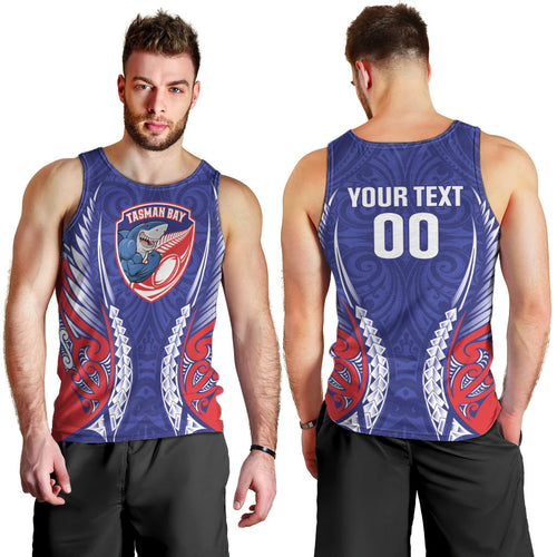 Tasman Bay 2026 Rugby Custom Men Tank Top NZ Maori Silver Fern