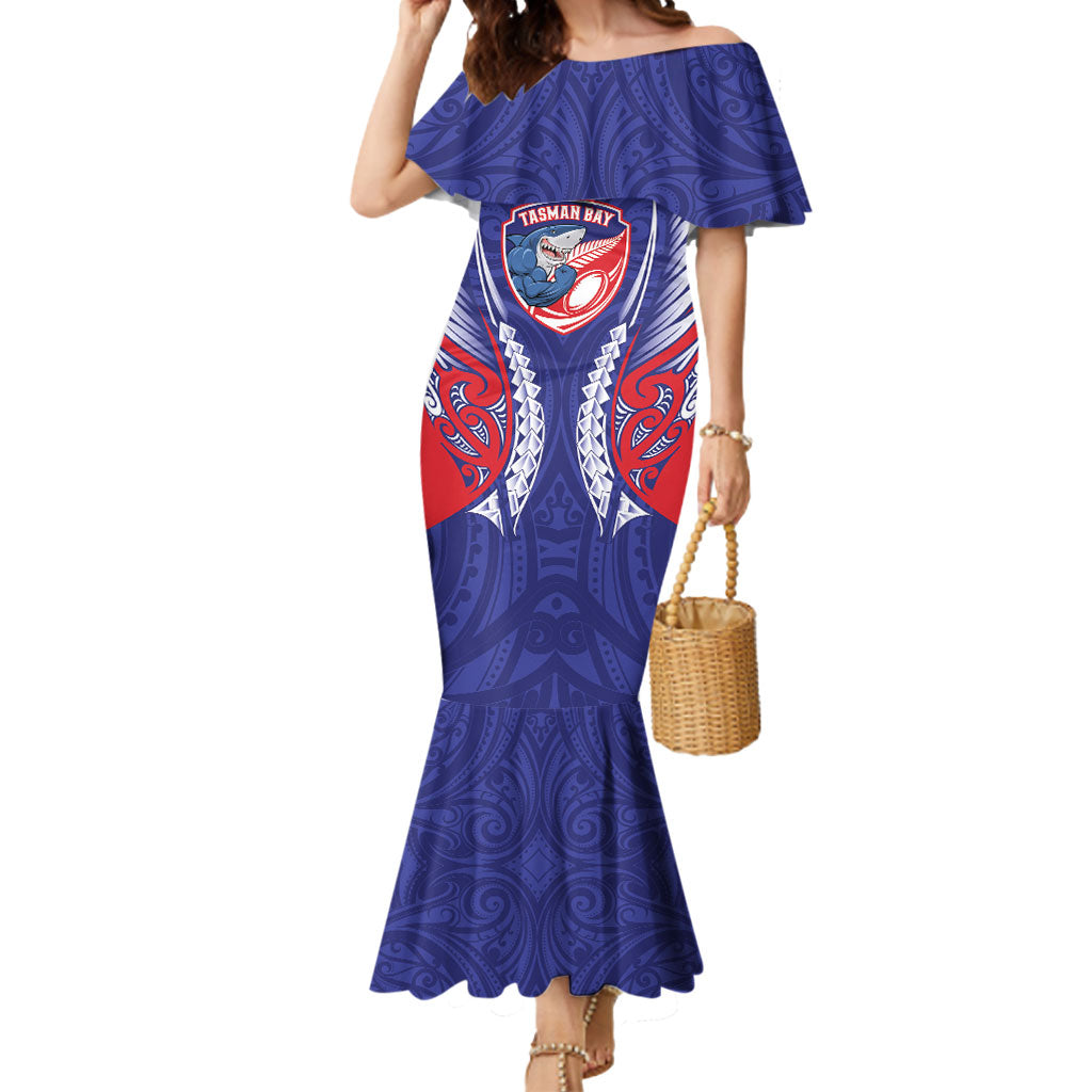 Tasman Bay 2026 Rugby Custom Mermaid Dress NZ Maori Silver Fern