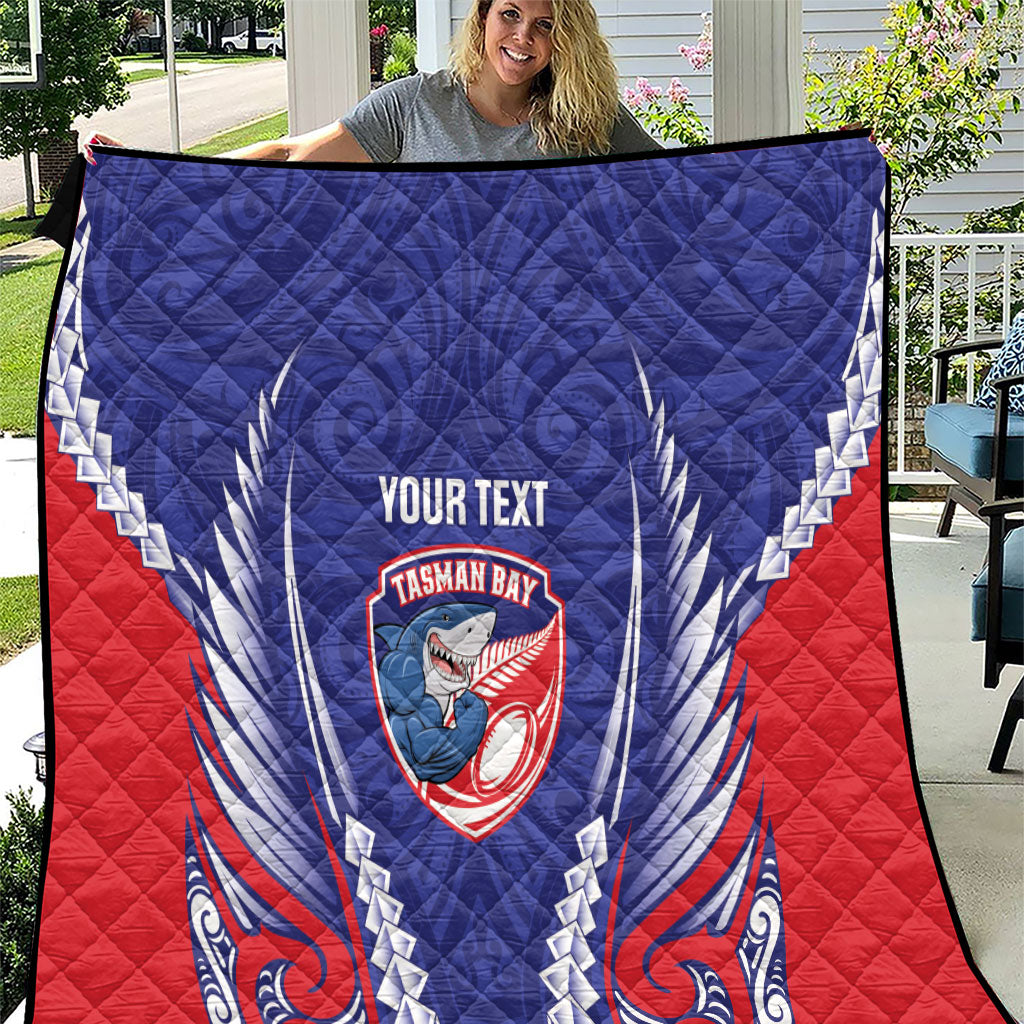 Tasman Bay 2026 Rugby Custom Quilt NZ Maori Silver Fern