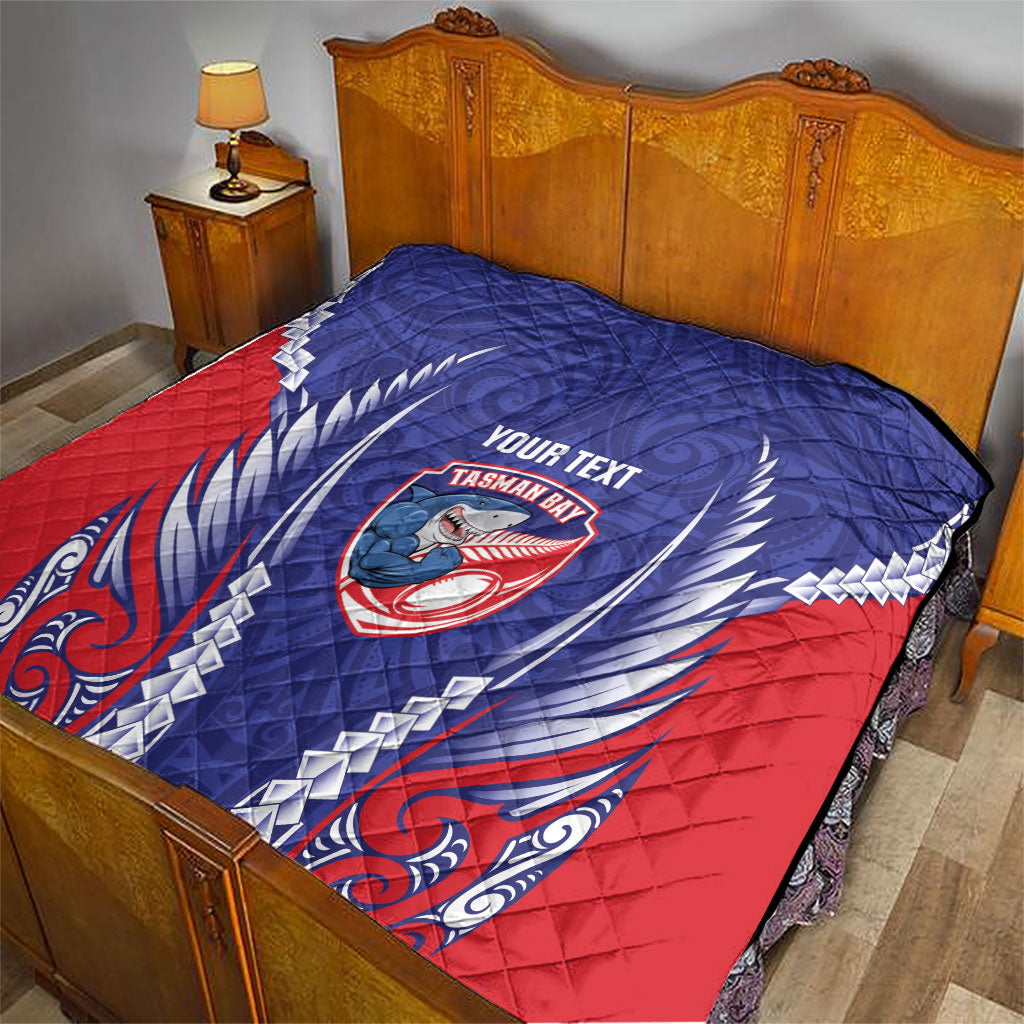 Tasman Bay 2026 Rugby Custom Quilt NZ Maori Silver Fern