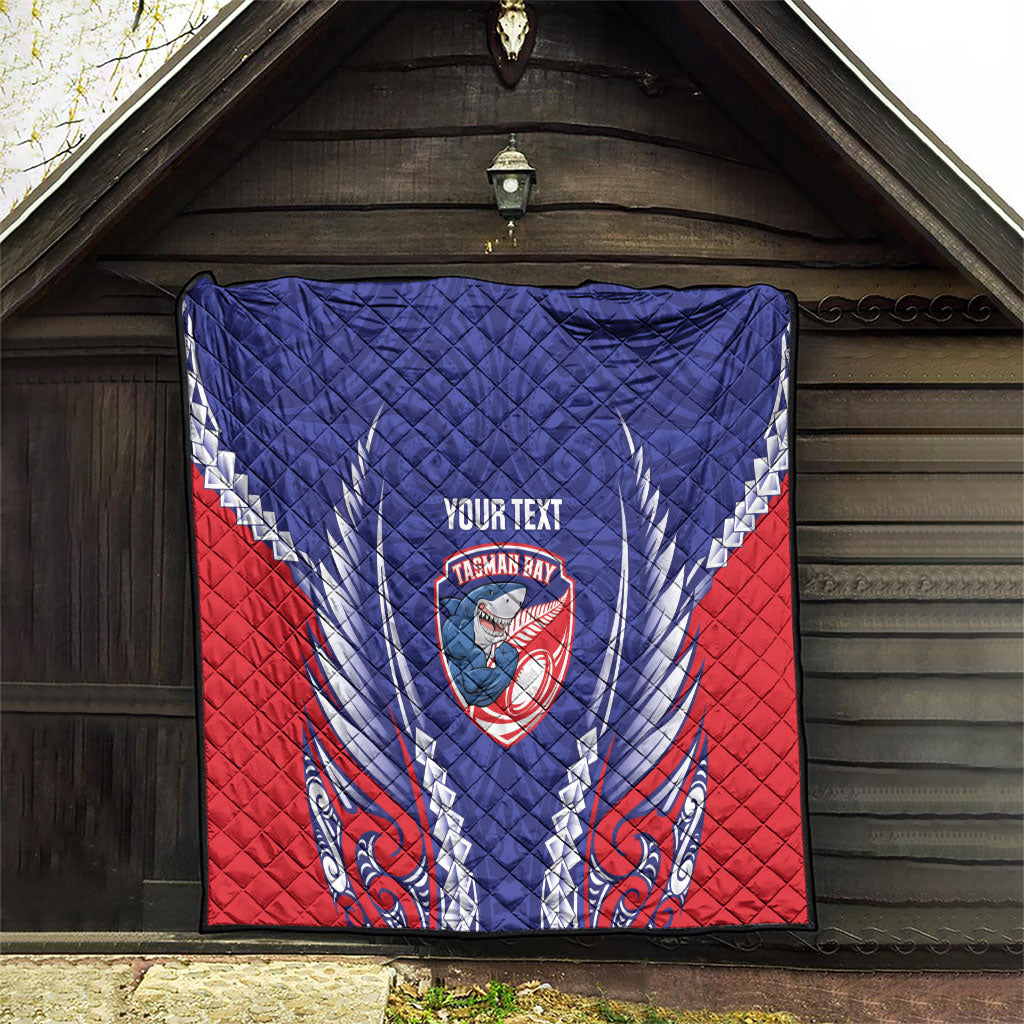 Tasman Bay 2026 Rugby Custom Quilt NZ Maori Silver Fern