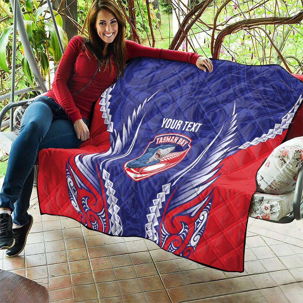 Tasman Bay 2026 Rugby Custom Quilt NZ Maori Silver Fern