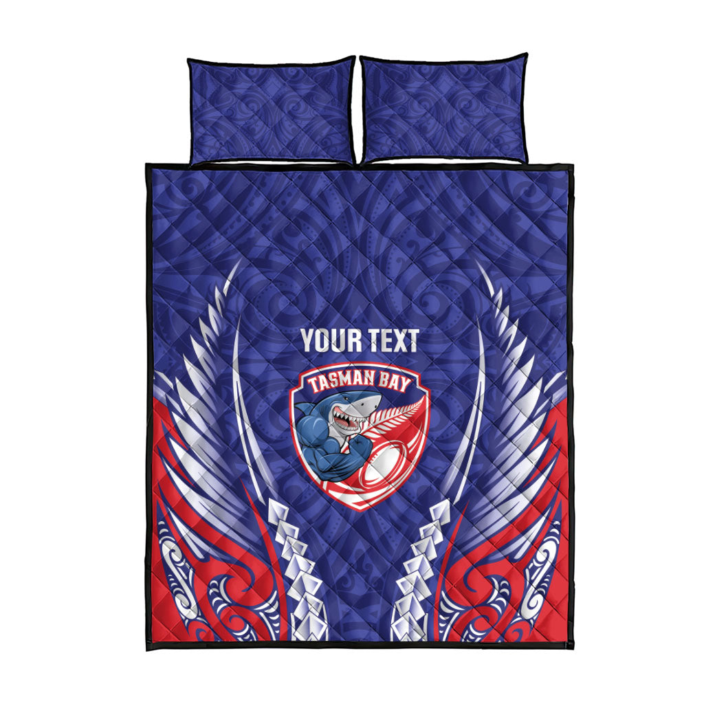 Tasman Bay 2026 Rugby Custom Quilt Bed Set NZ Maori Silver Fern
