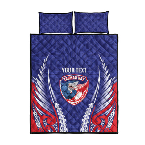 Tasman Bay 2026 Rugby Custom Quilt Bed Set NZ Maori Silver Fern