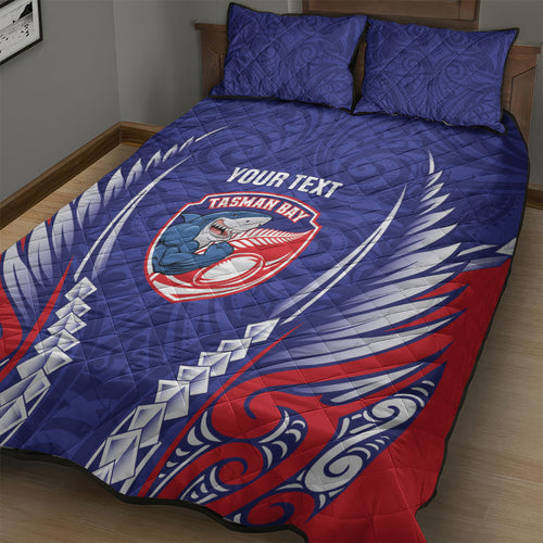 Tasman Bay 2026 Rugby Custom Quilt Bed Set NZ Maori Silver Fern