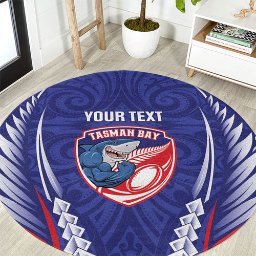 Tasman Bay 2026 Rugby Custom Round Carpet NZ Maori Silver Fern