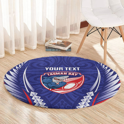 Tasman Bay 2026 Rugby Custom Round Carpet NZ Maori Silver Fern