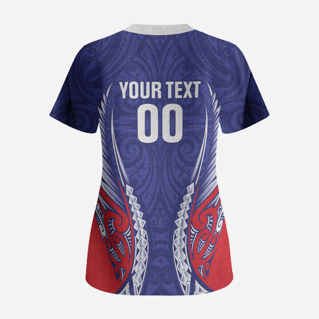 Tasman Bay 2026 Rugby Custom Scrub Top NZ Maori Silver Fern